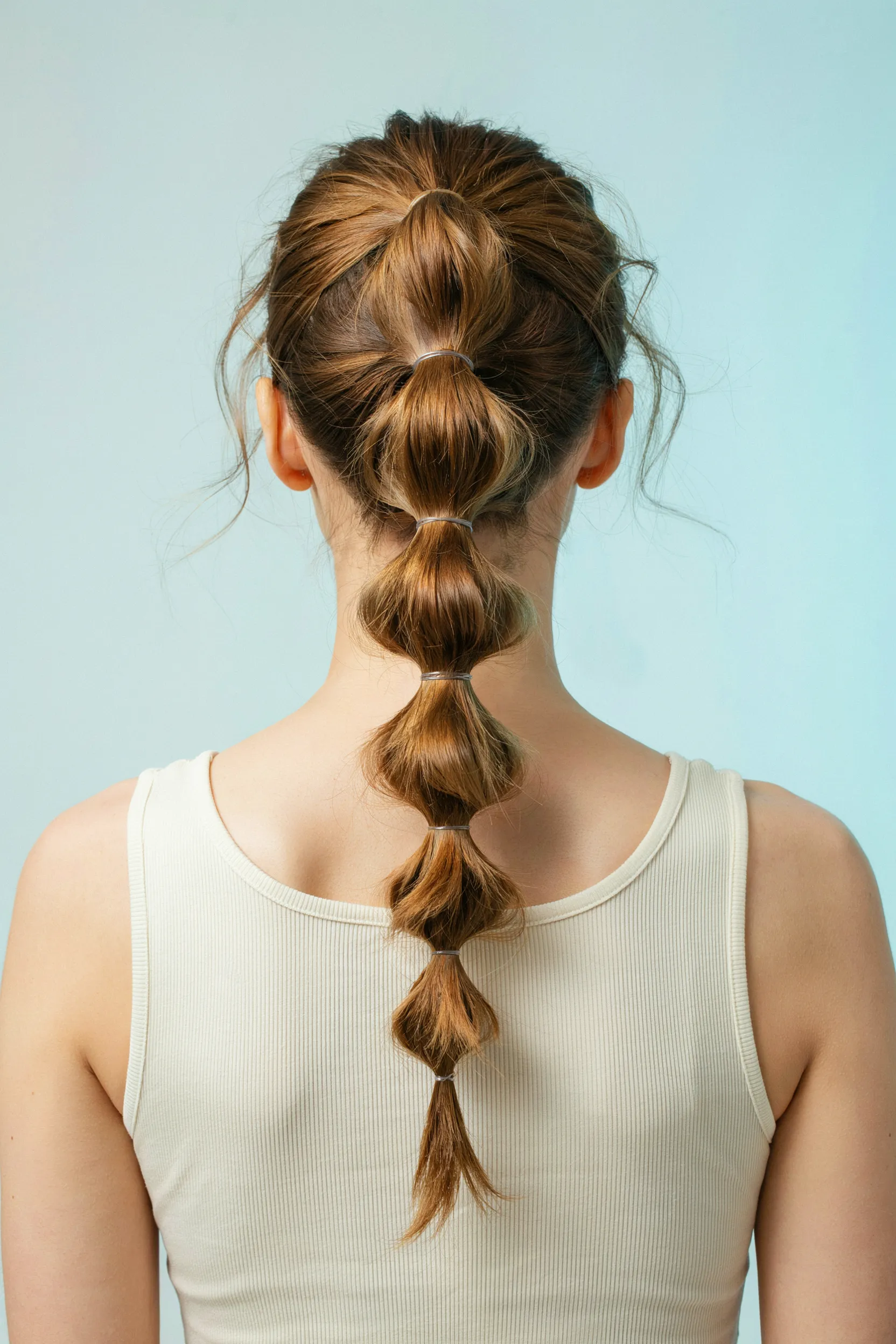 high-shine bubble ponytail