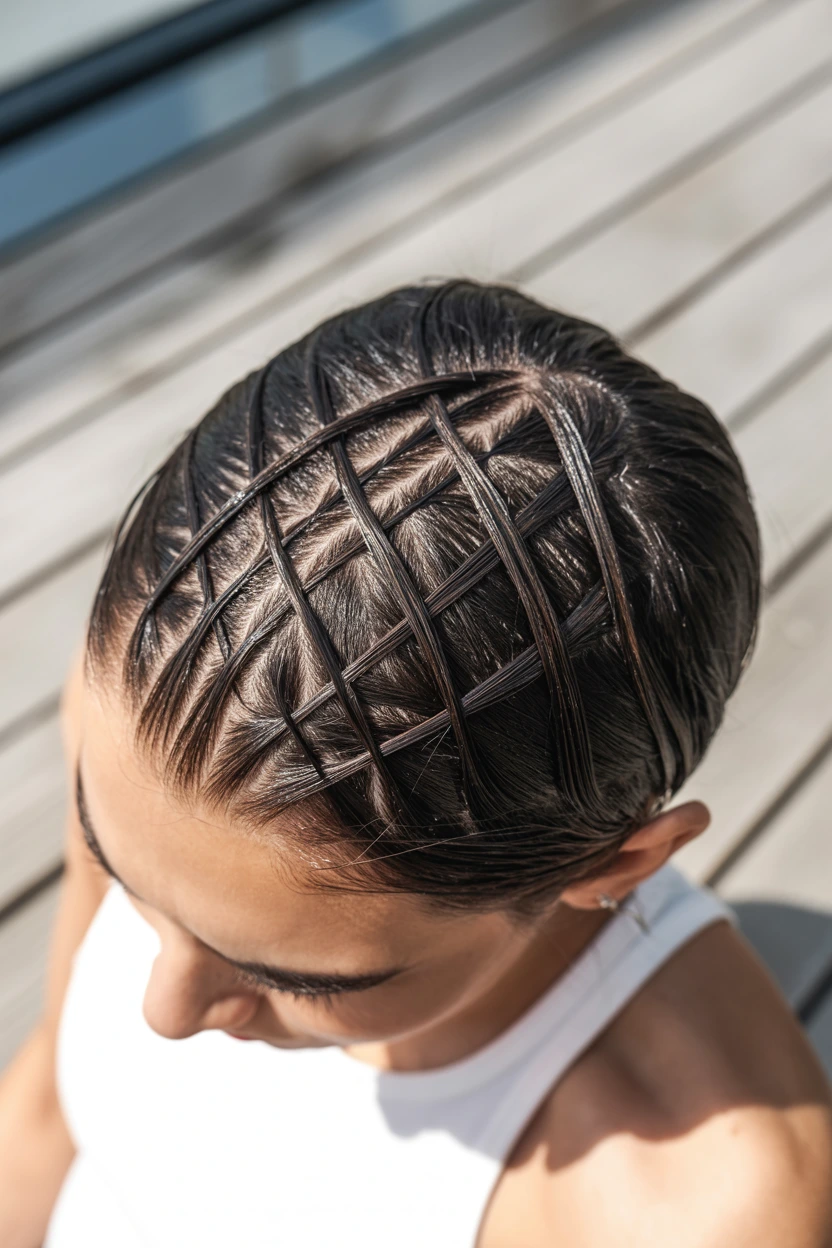 diamond grid braids
