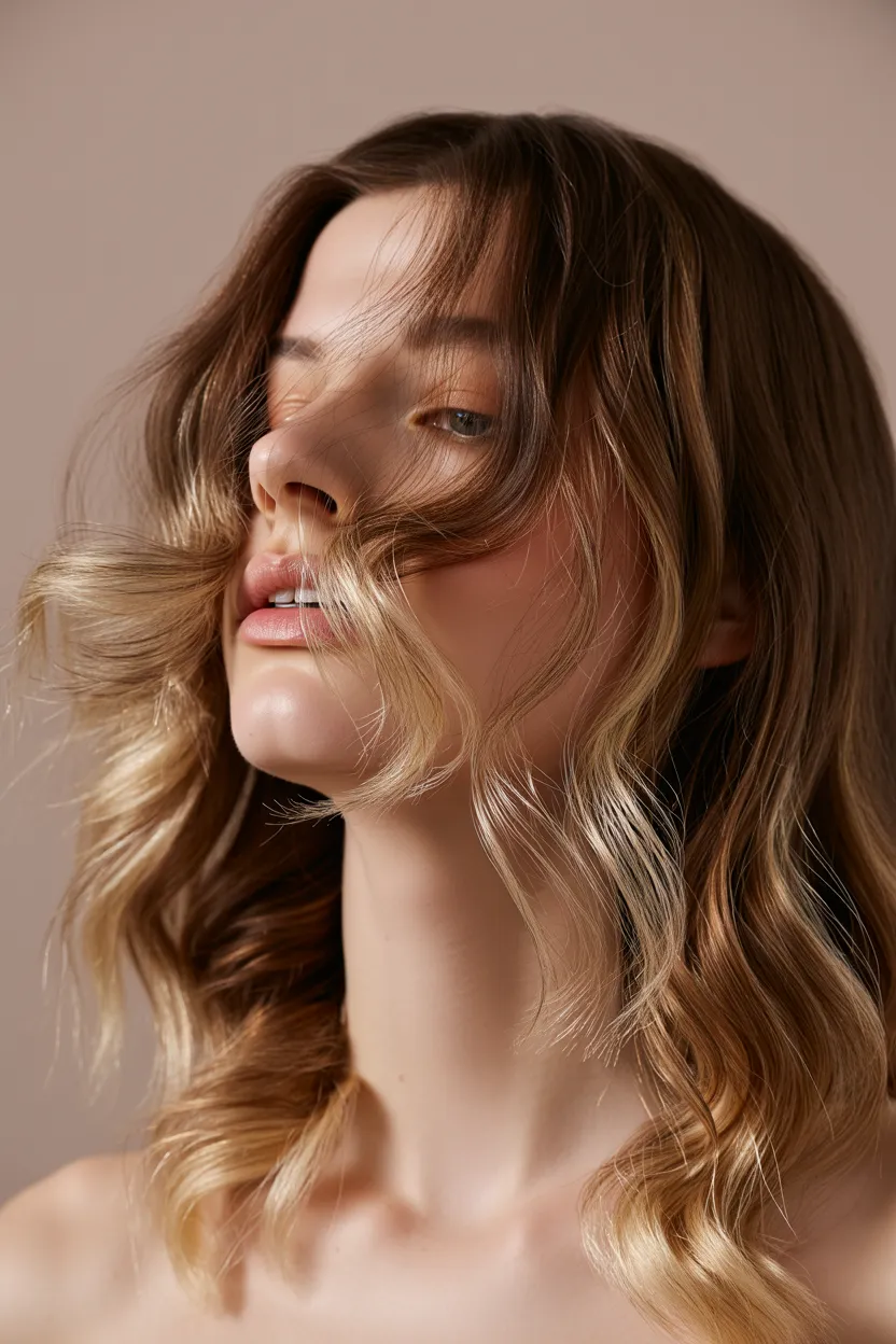 feathered face-framing coils