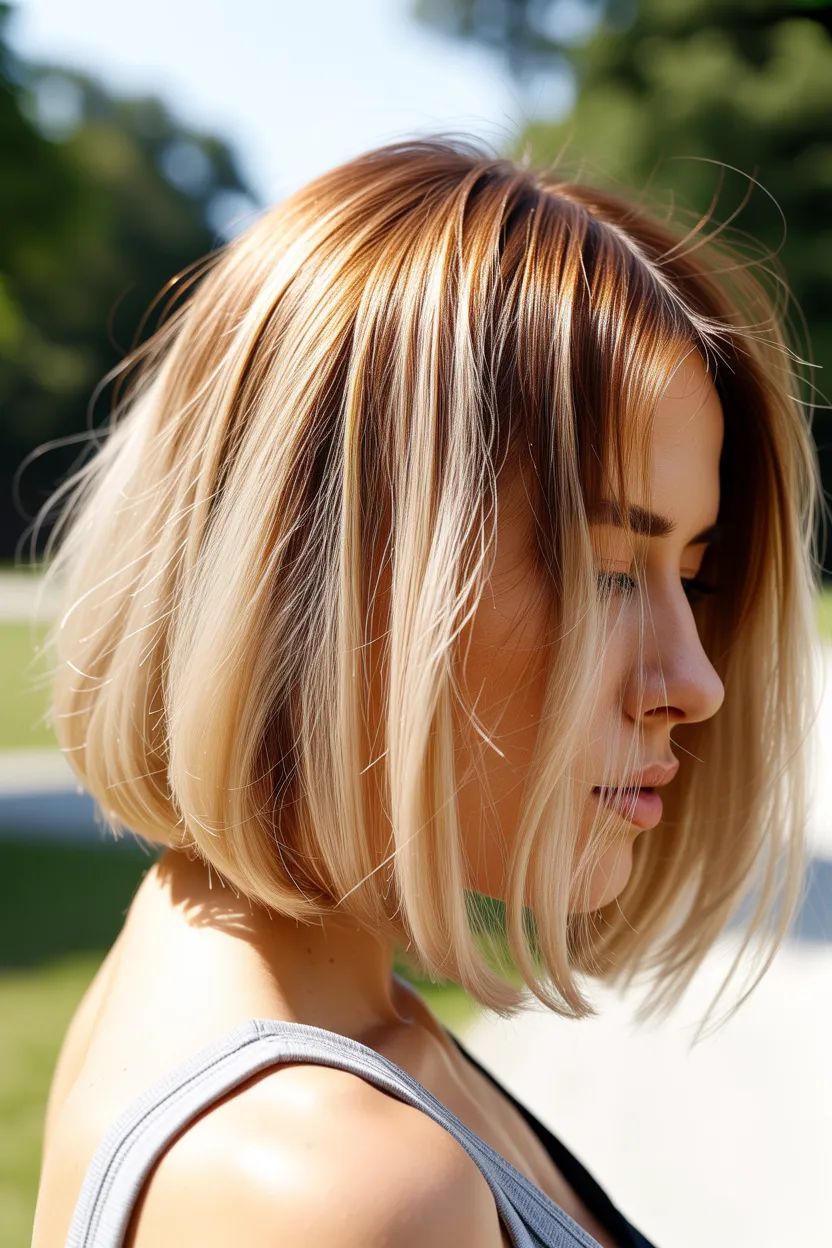 blunt bob with subtle layers