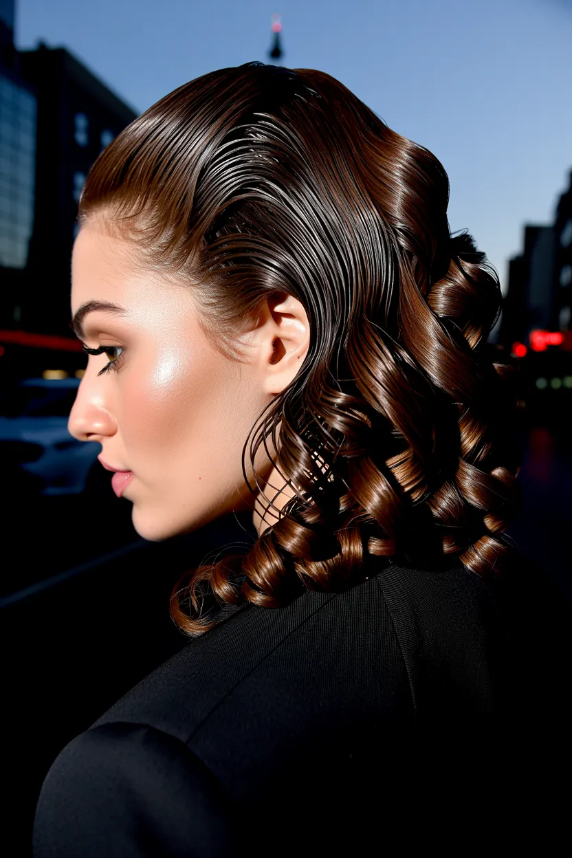 side-swept springy tendrils