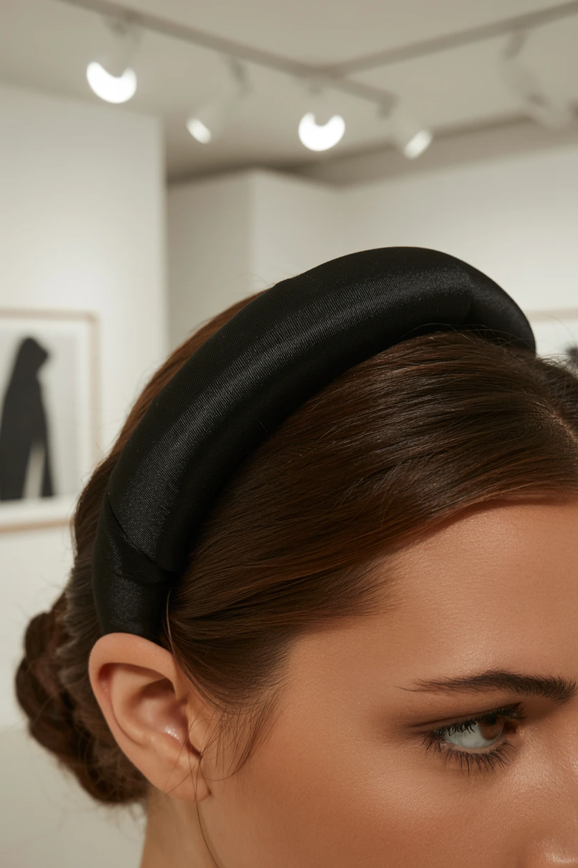 satin headband updo