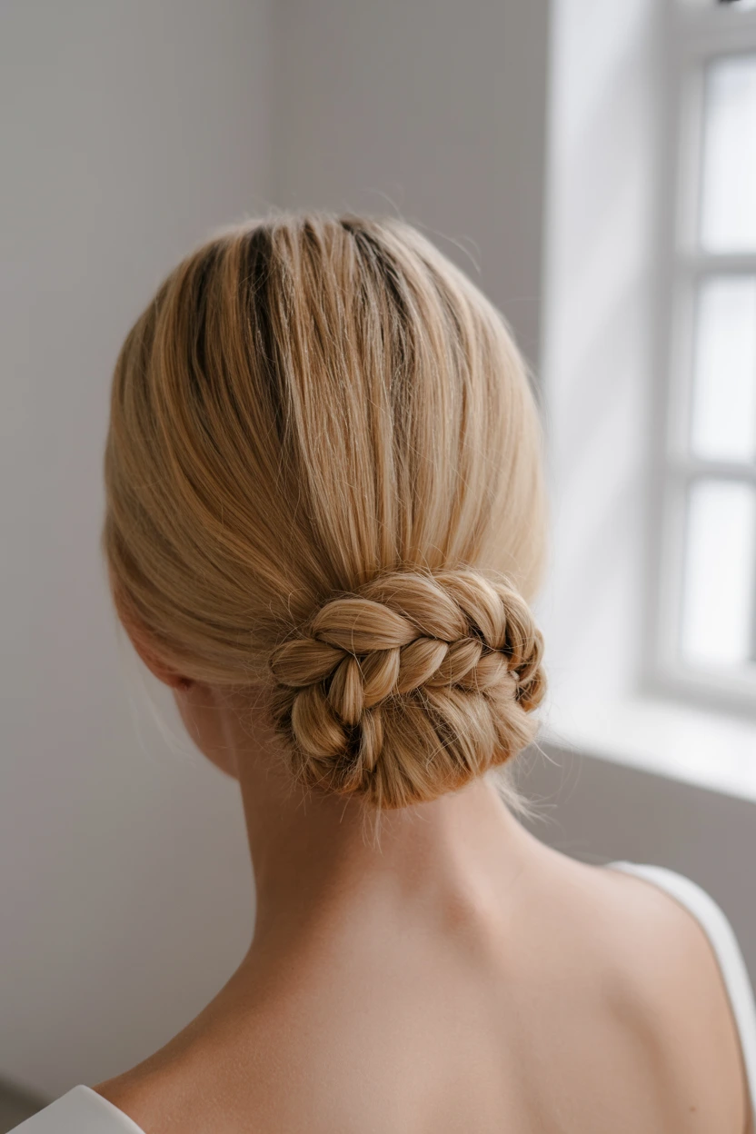 braided halo bun