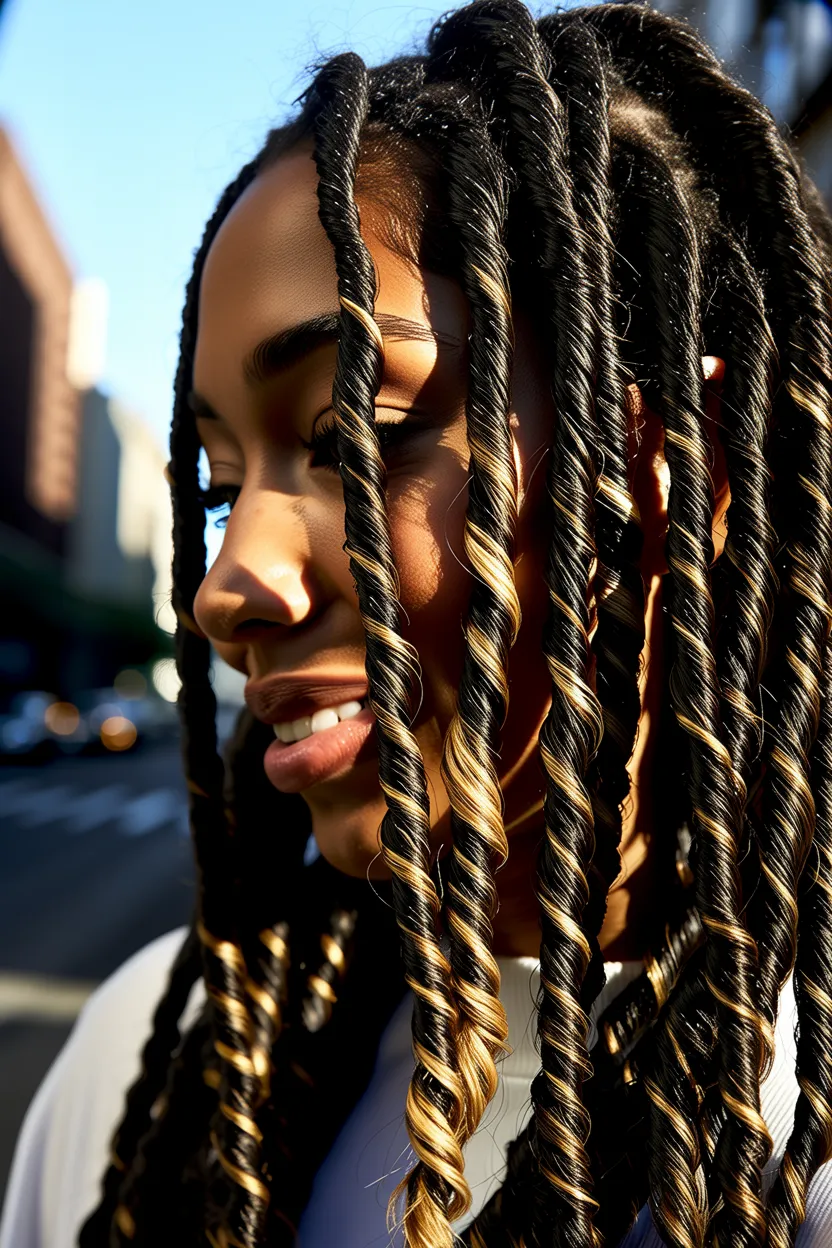 golden streaked twists