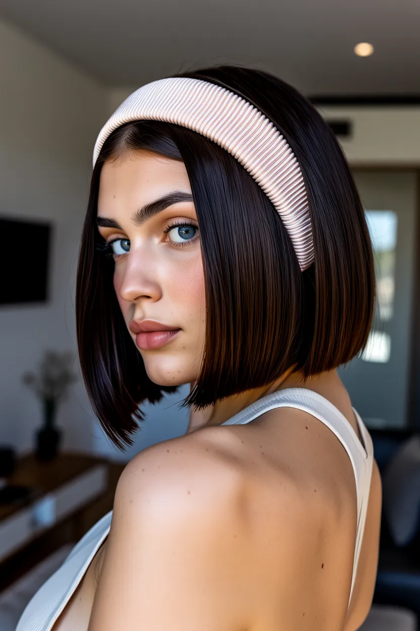 blunt bob with headband