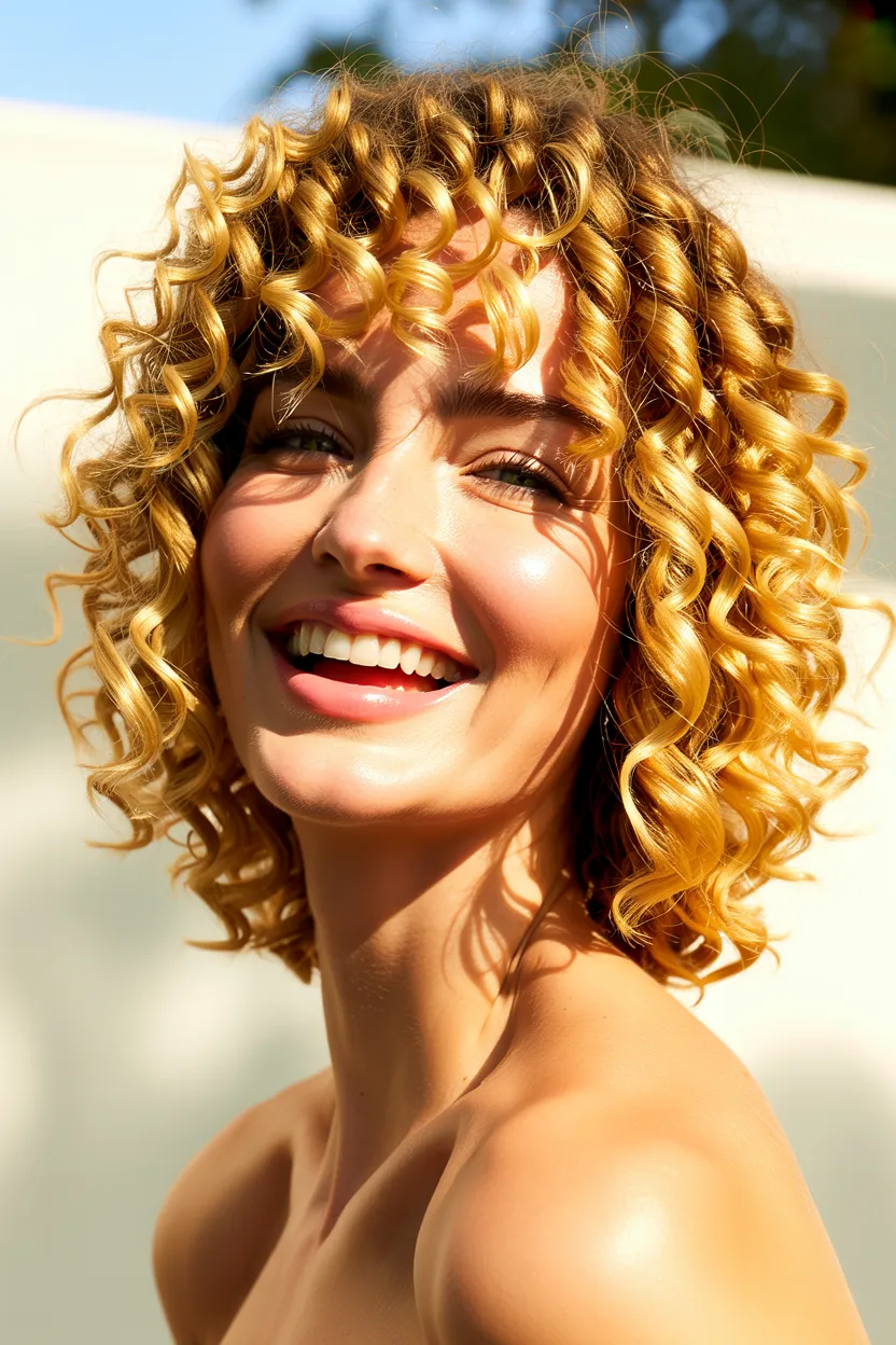 voluminous curly bob