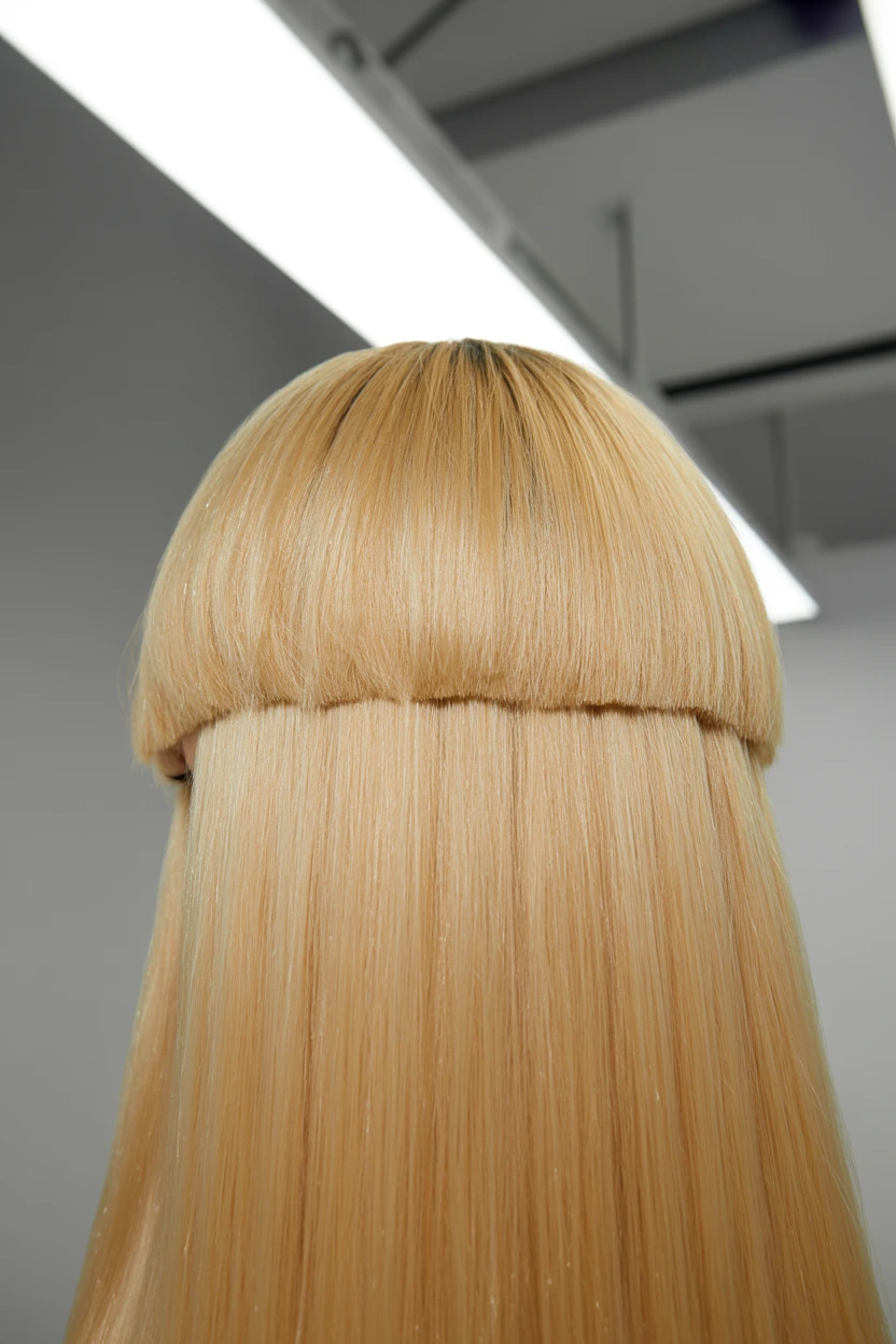 polished straight blowout