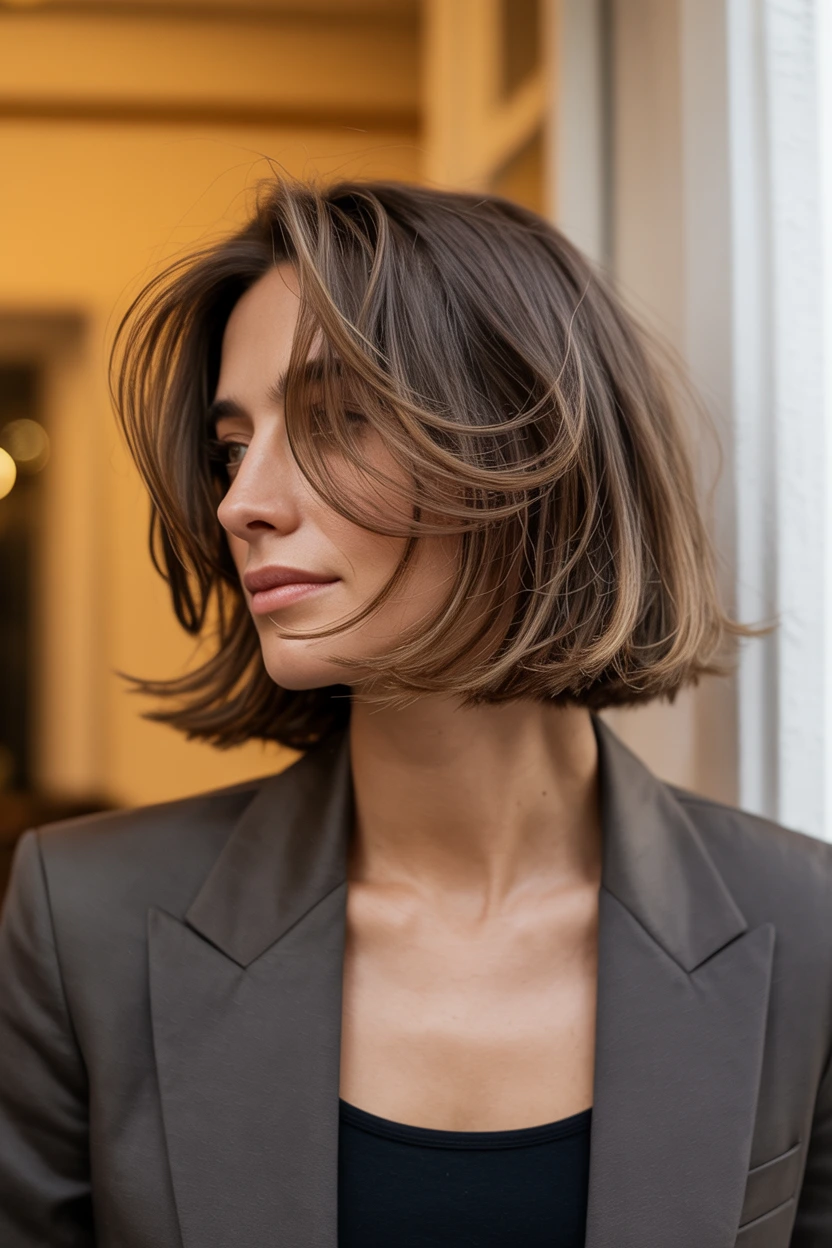 french girl messy lob