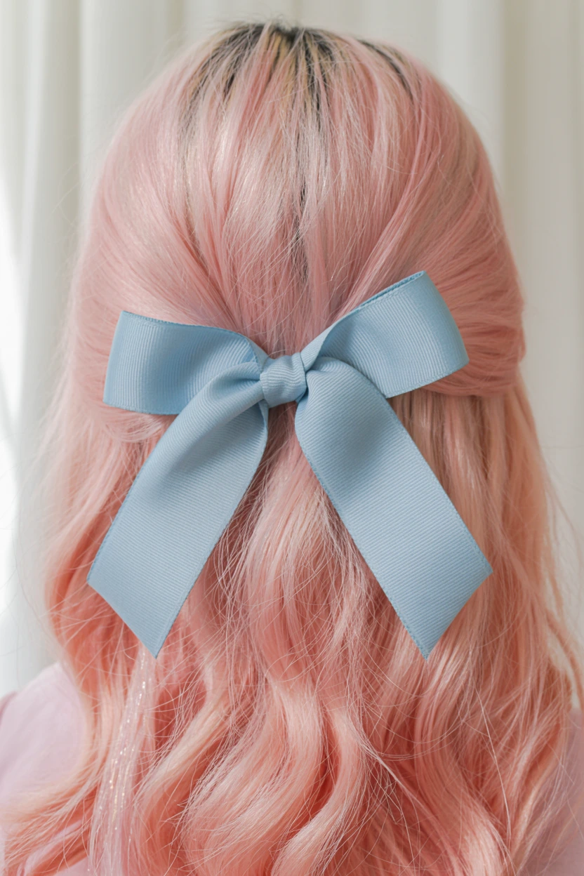 pastel grosgrain ribbon waves