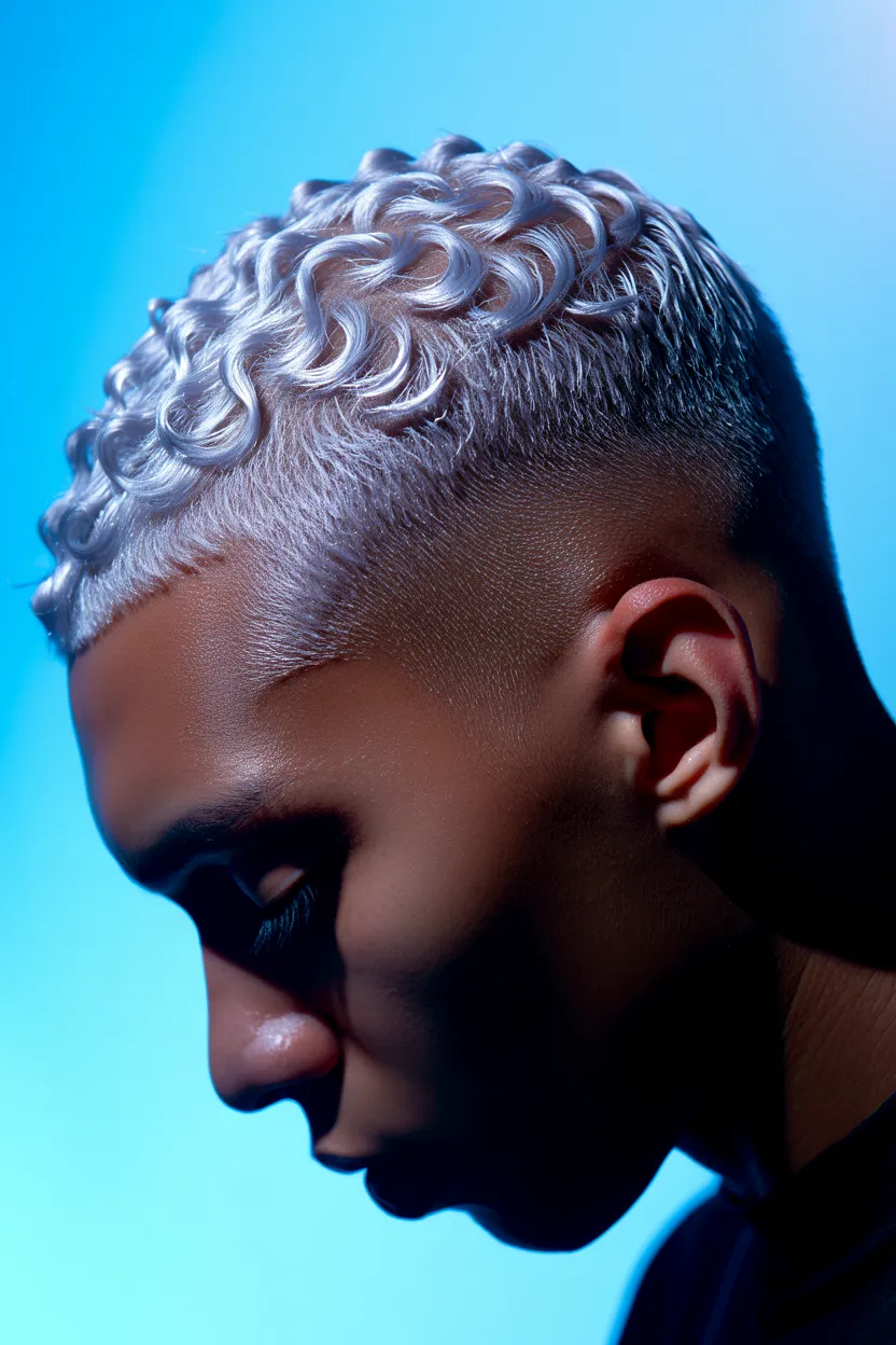 metallic silver shaved taper