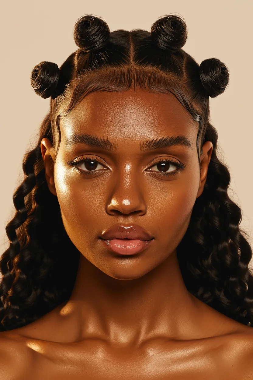 bantu knot accent coils
