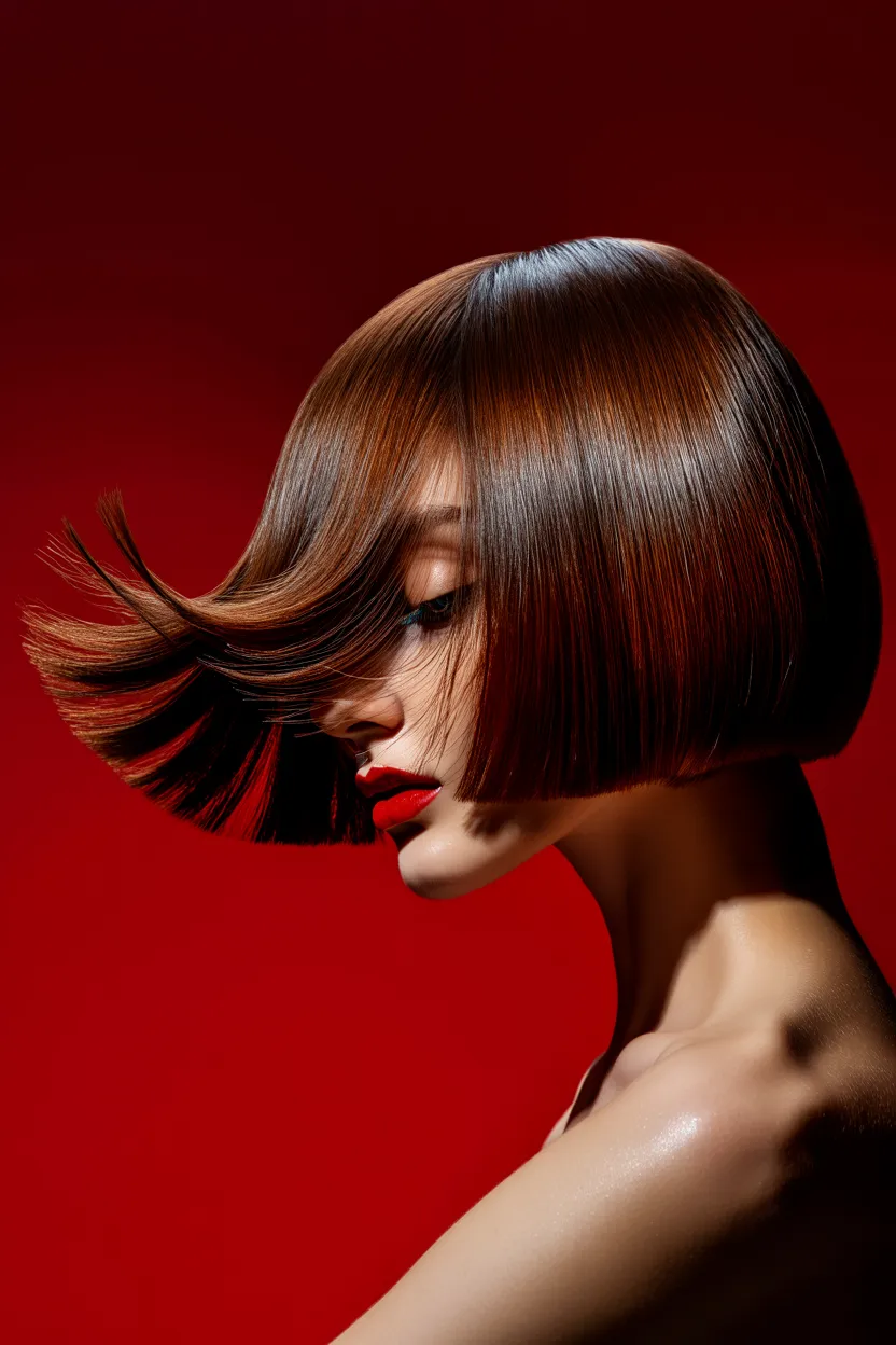 blunt bob with flipped ends