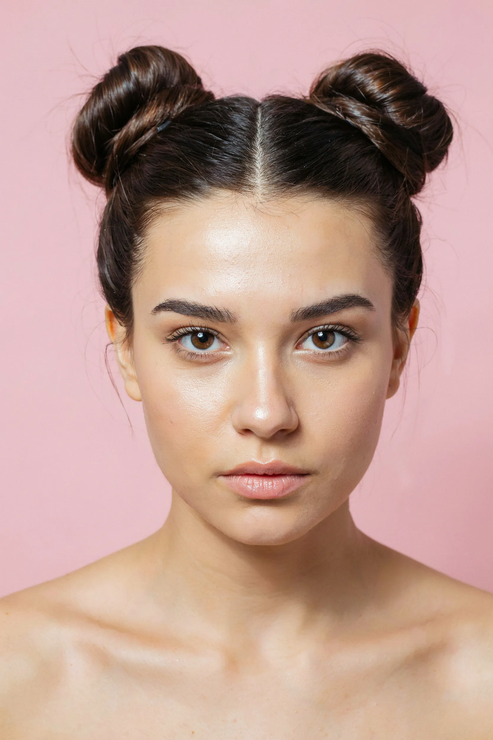 sleek space bun updo