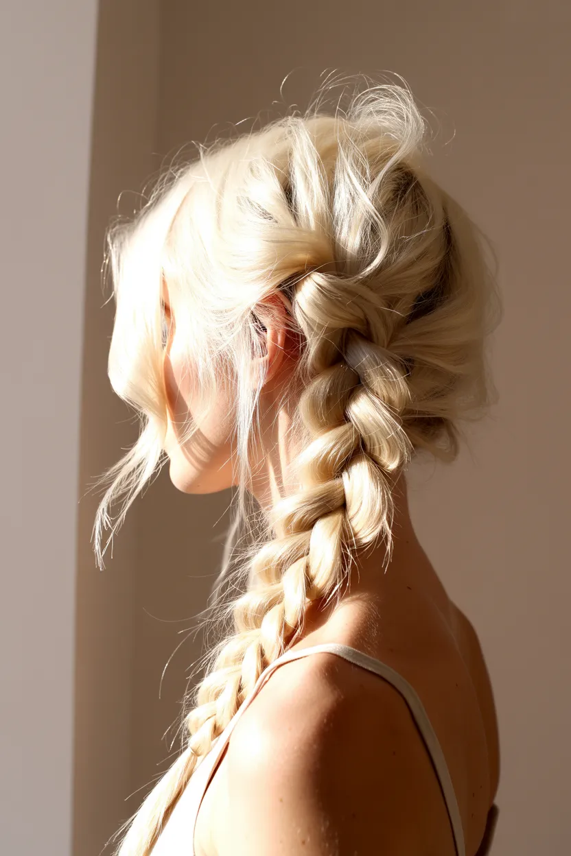 messy side braid