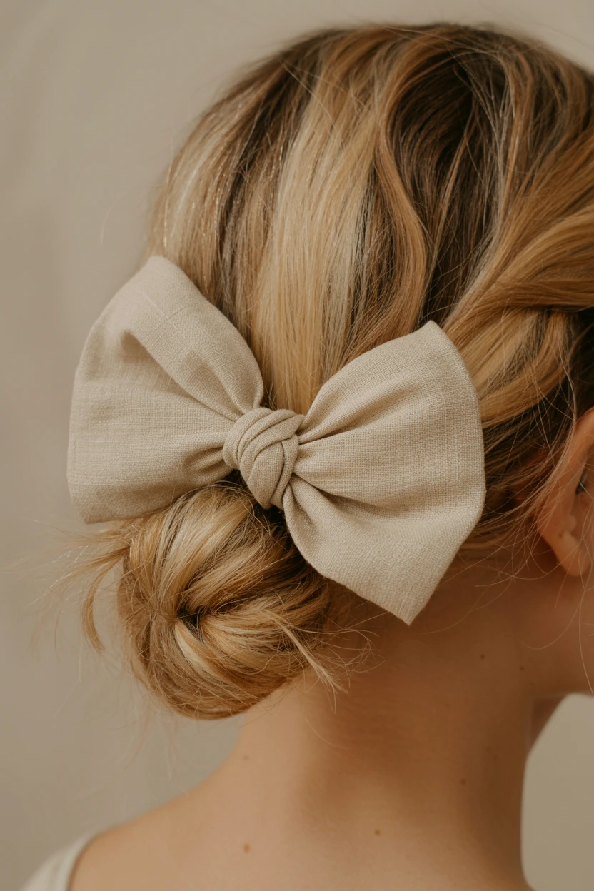 linen bow casual twist