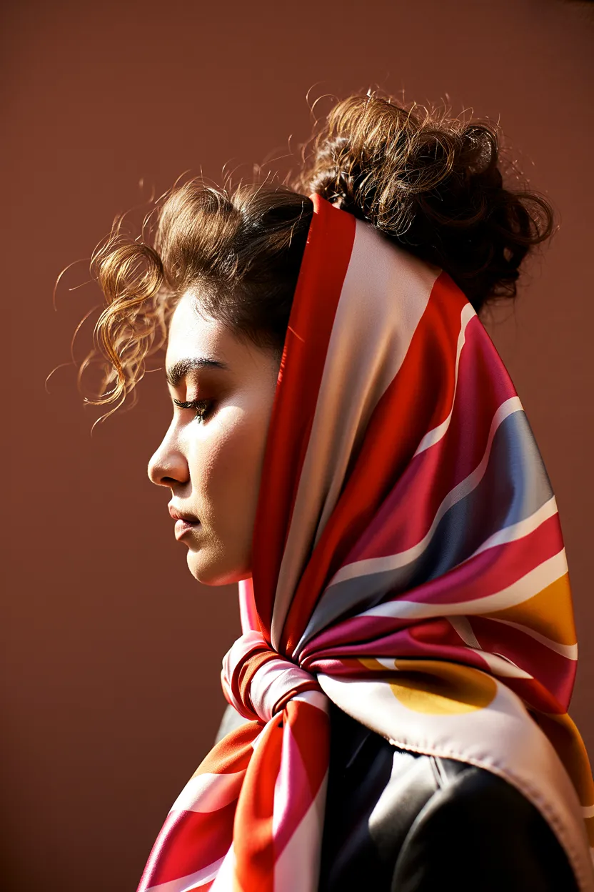 wrapped scarf updo