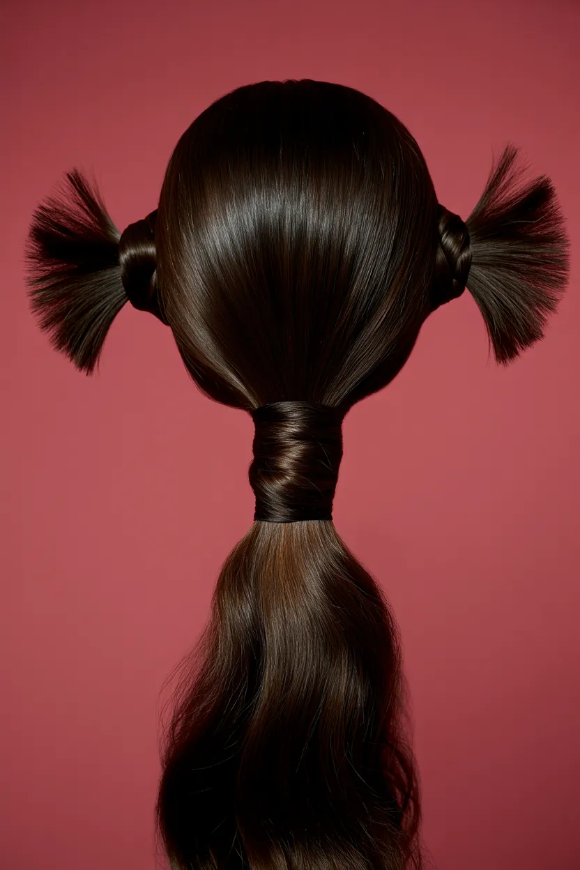 sleek flapped high ponytail
