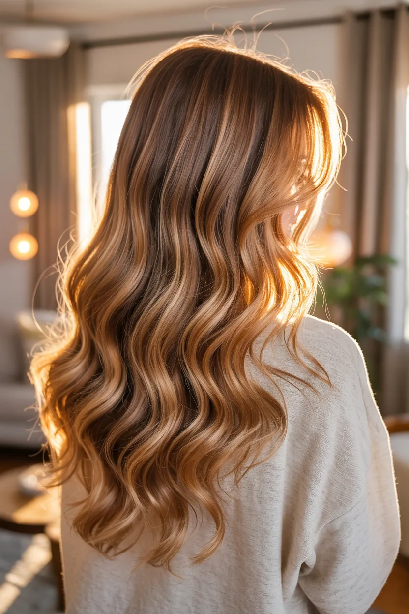 dimensional honey blonde waves