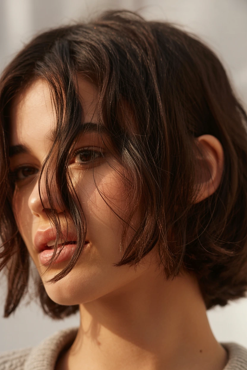 messy textured shaggy crop