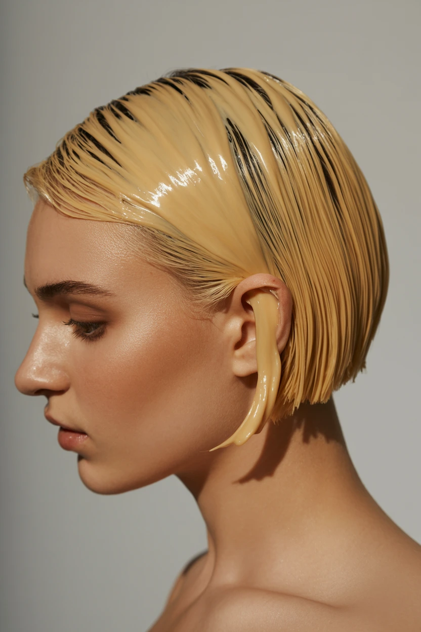 deep side part bob
