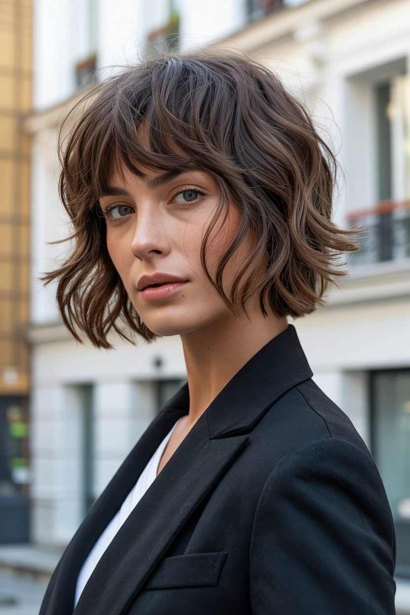 short tousled french bob