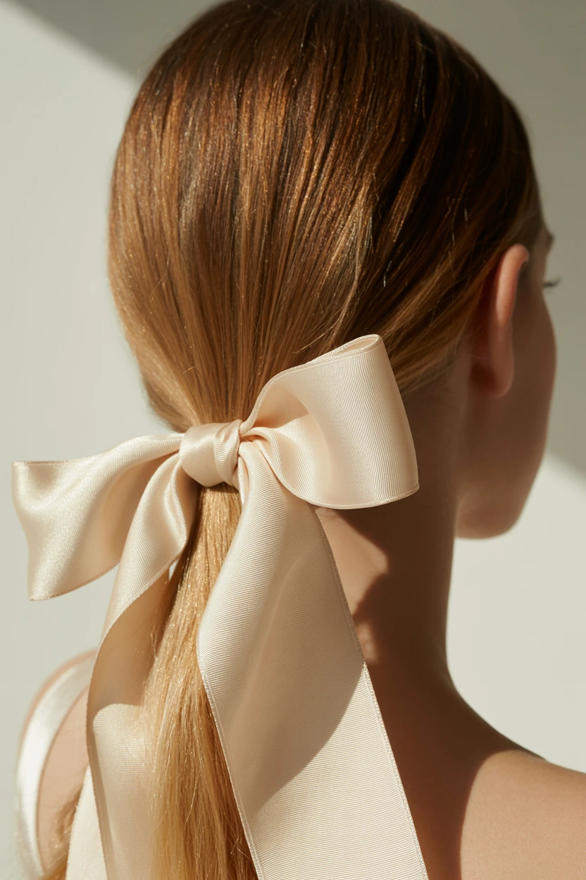 silk coquette low ponytail