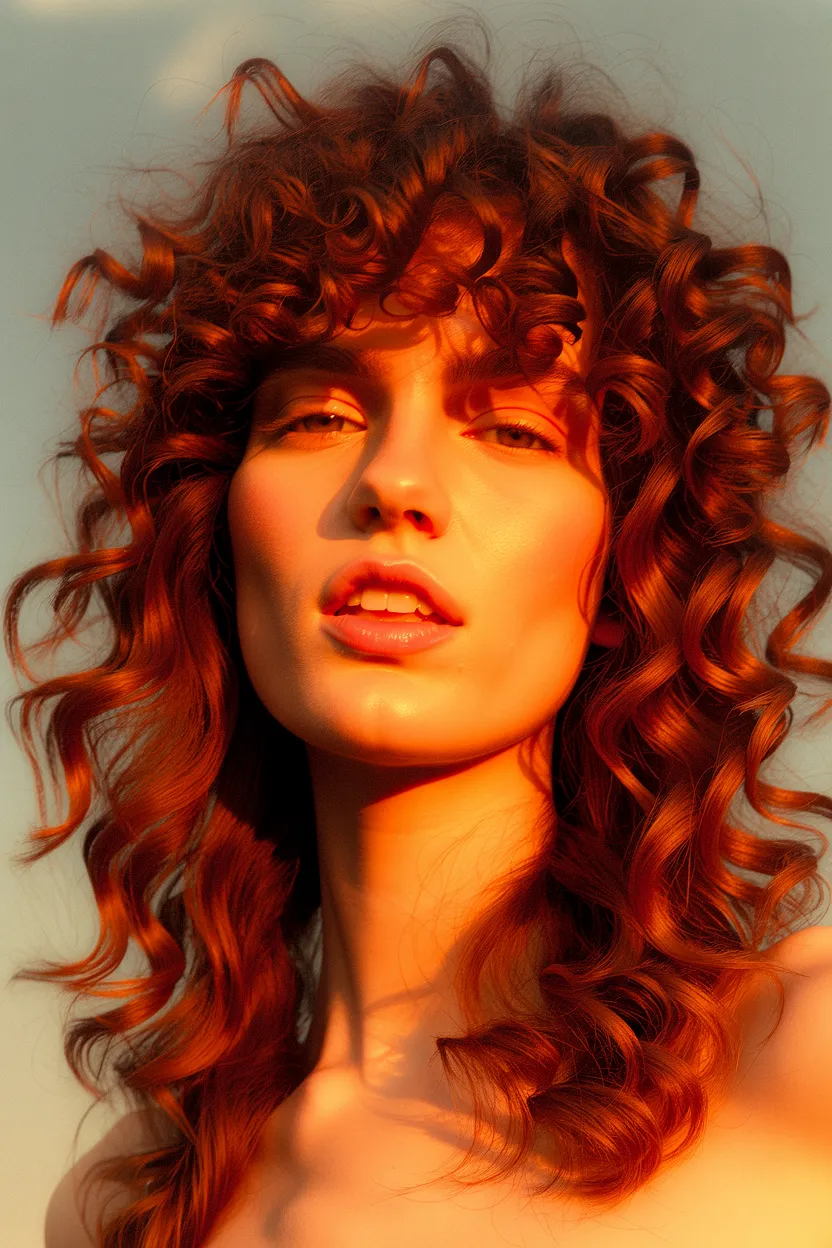 voluminous shoulder-length ringlets