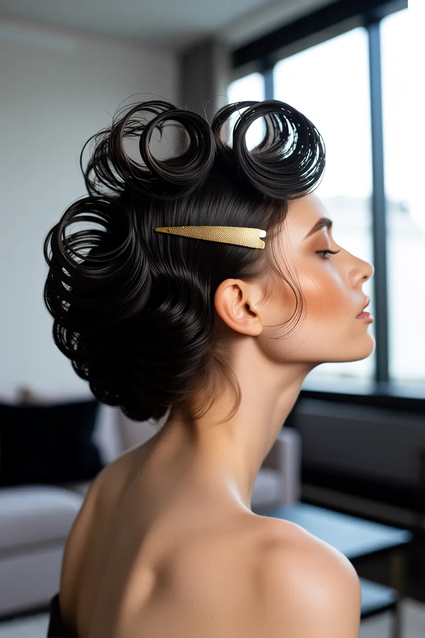 side-swept textured updo