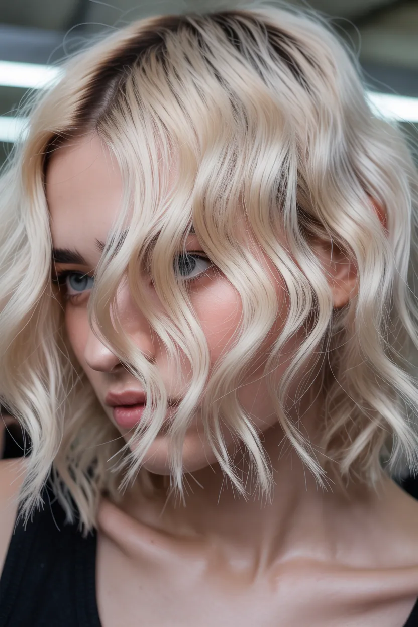 platinum blonde root shadow