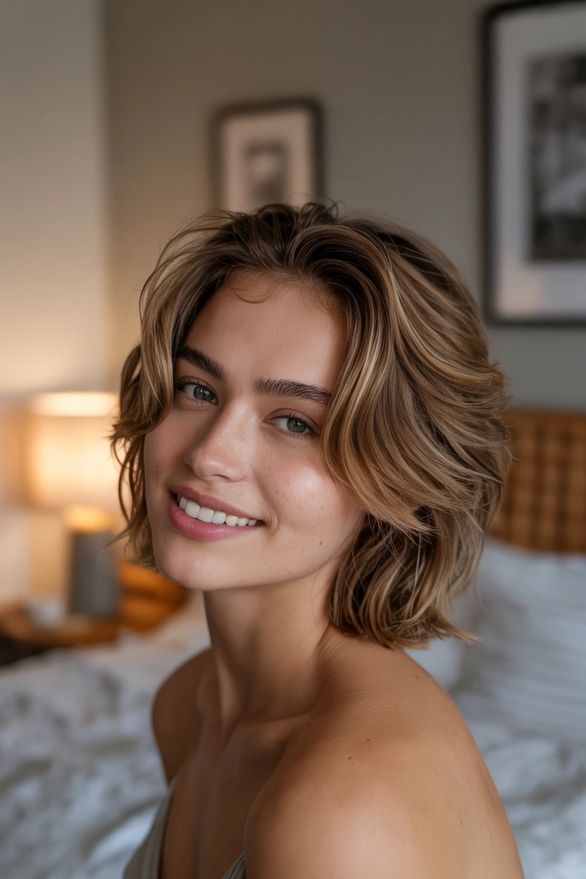 air-dried casual tousled look