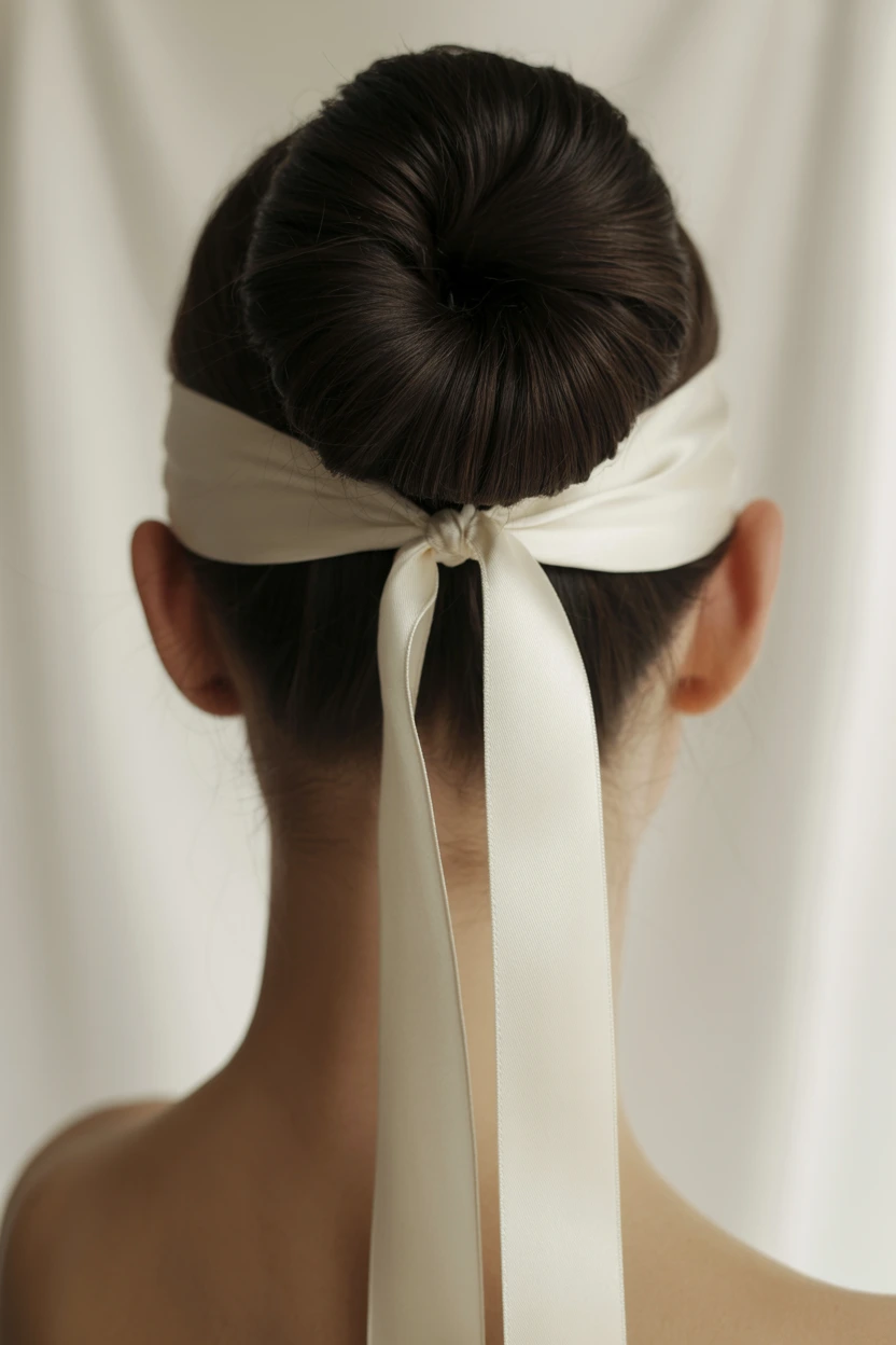 silk ribbon tipped updo