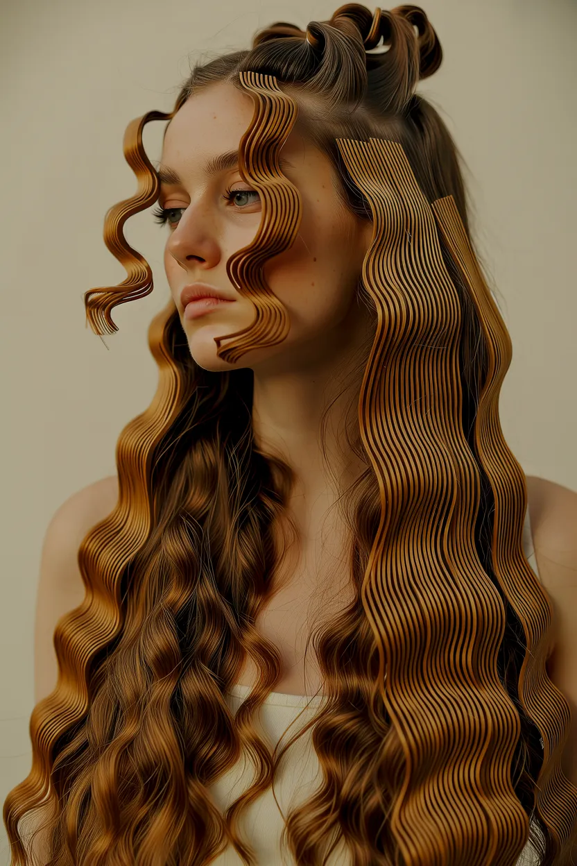 crimped half-up style