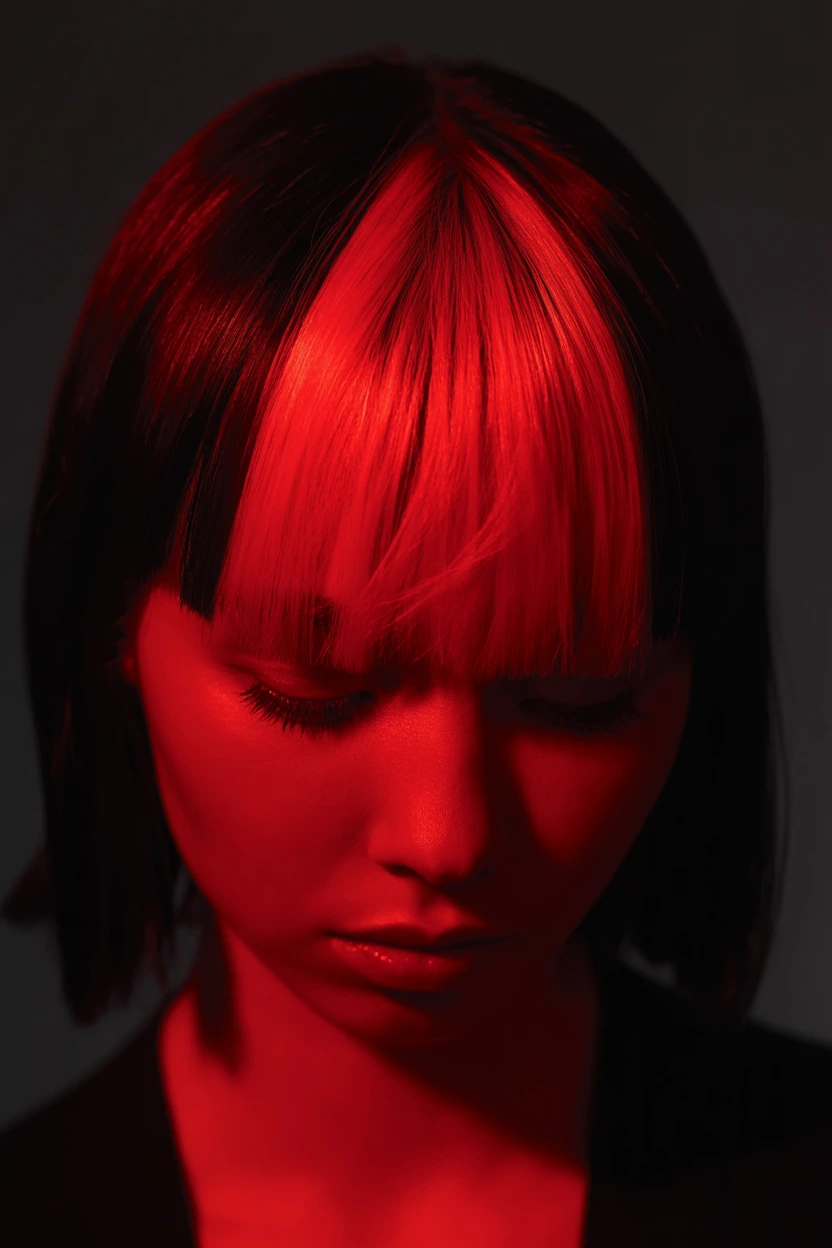 ruby red fringe highlight