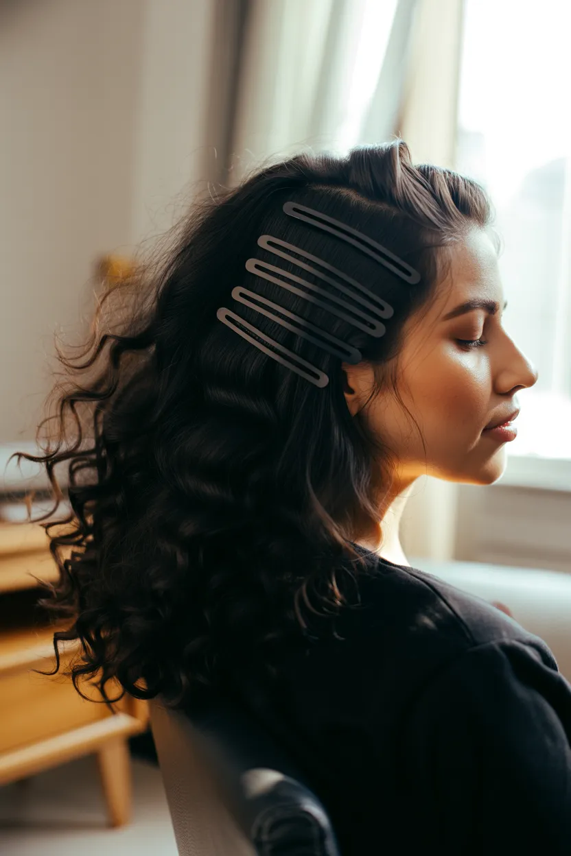 side pin textured style