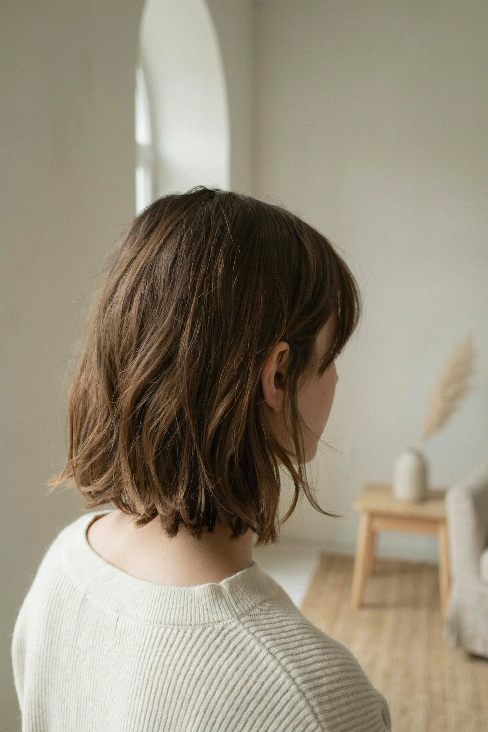 polished wispy bangs shag