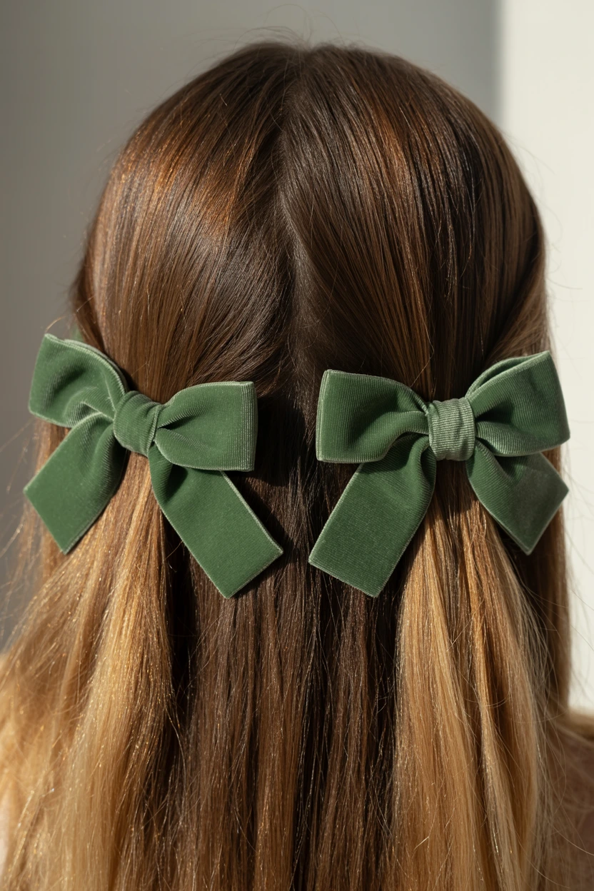 tonal velvet double clips