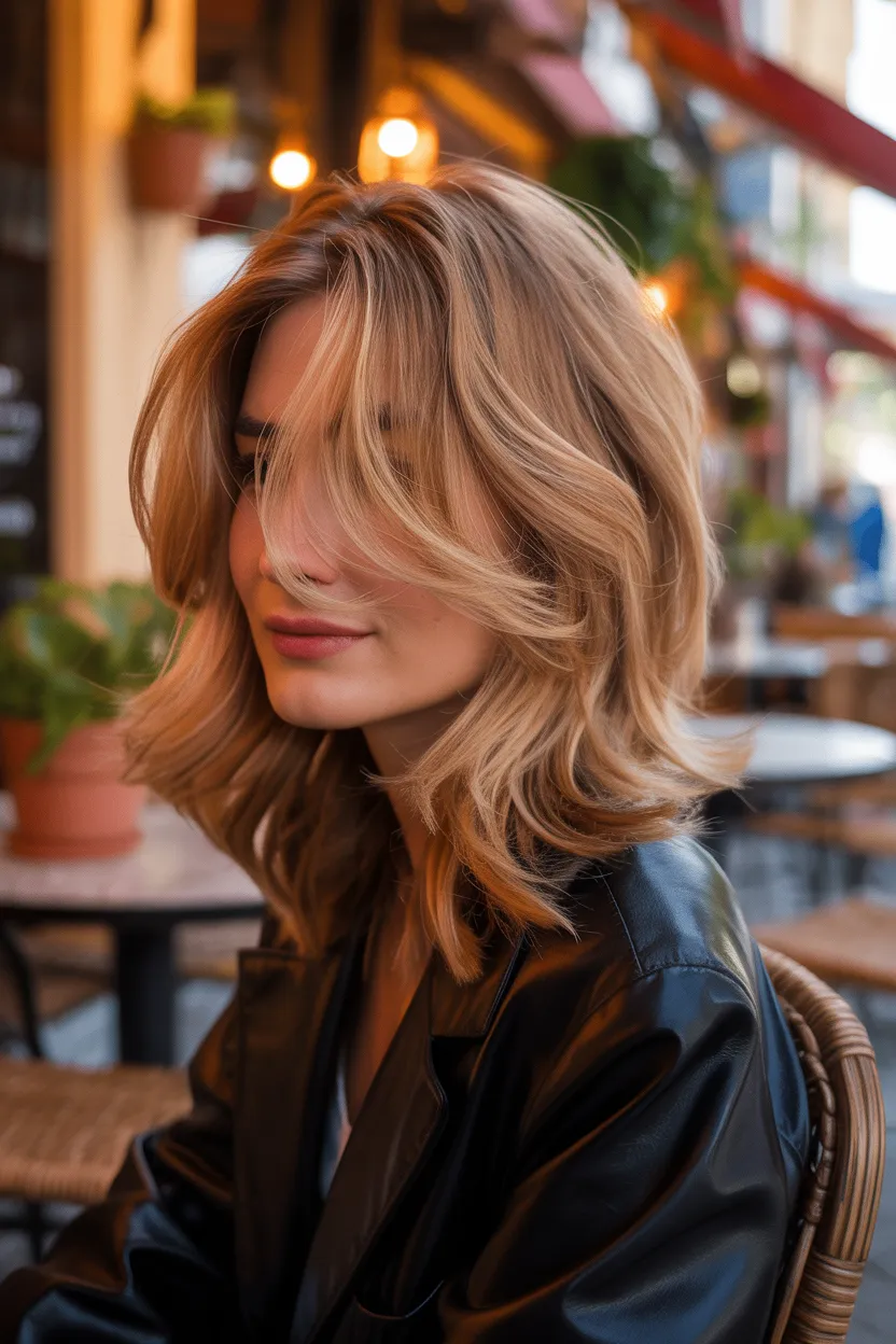 textured strawberry blonde blend