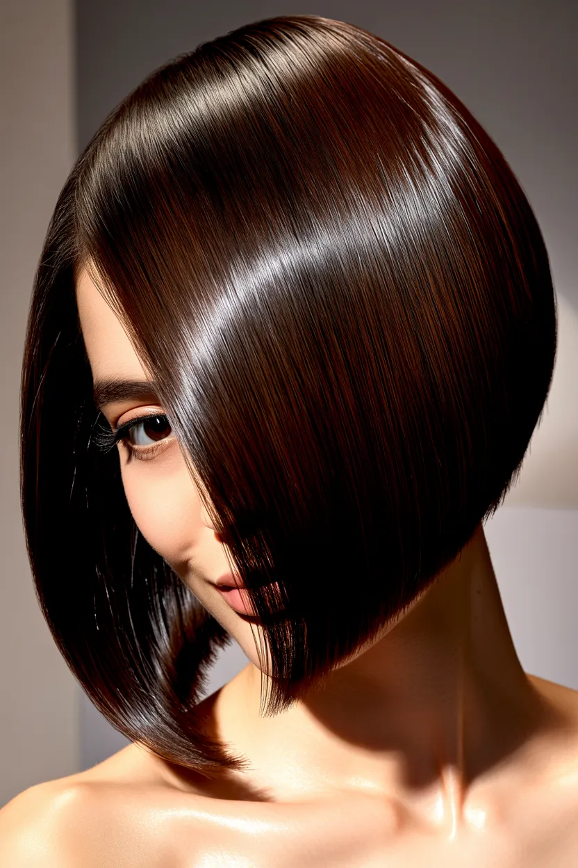 polished side-swept bob