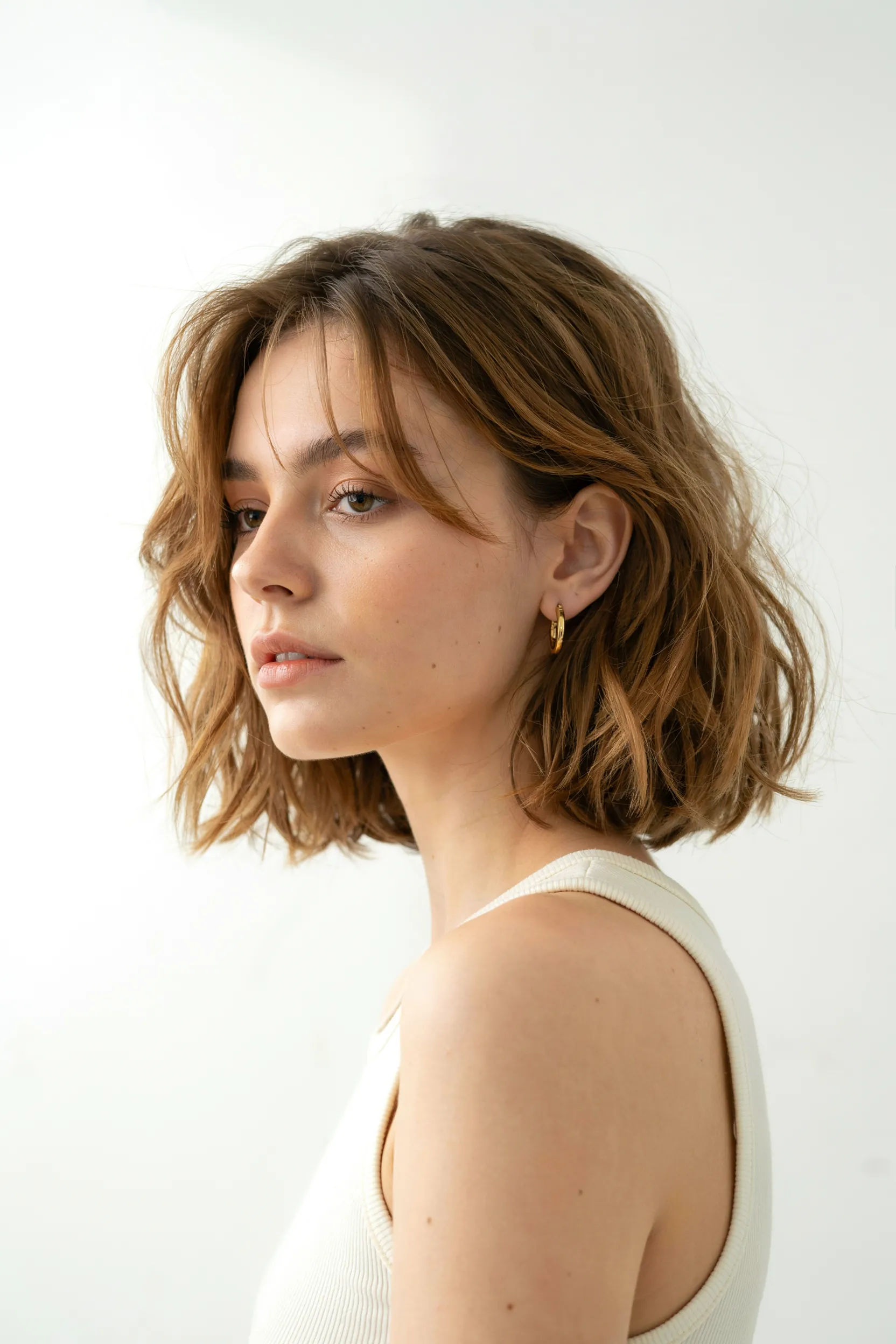 caramel textured bob