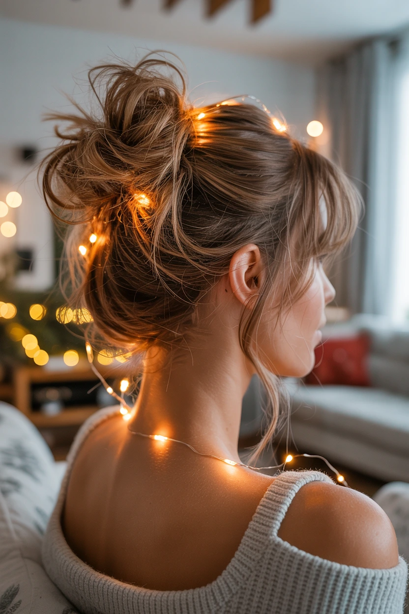 textured messy chignon