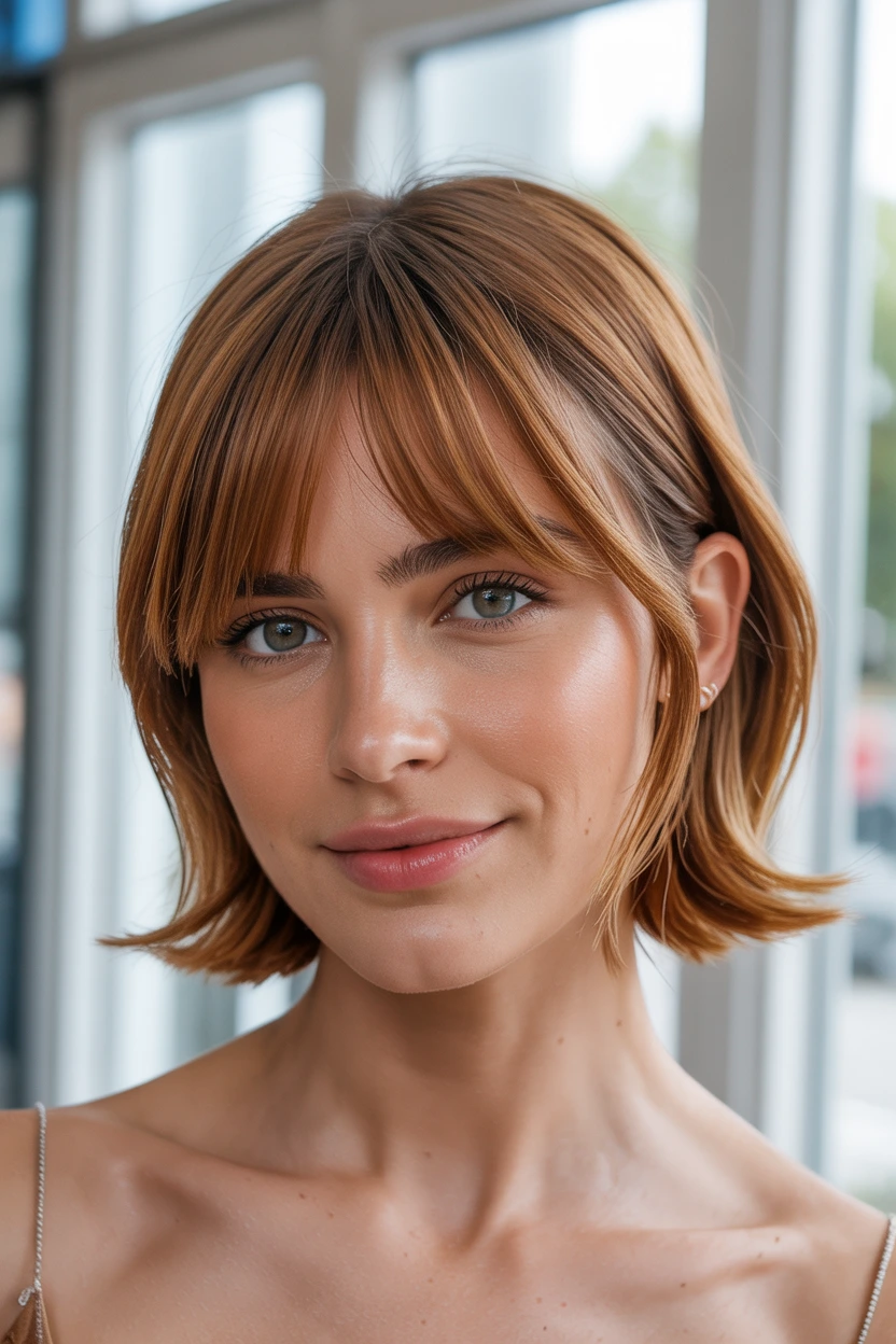 curtain bangs short layers
