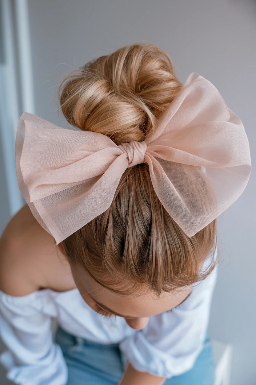 oversized organza high bun