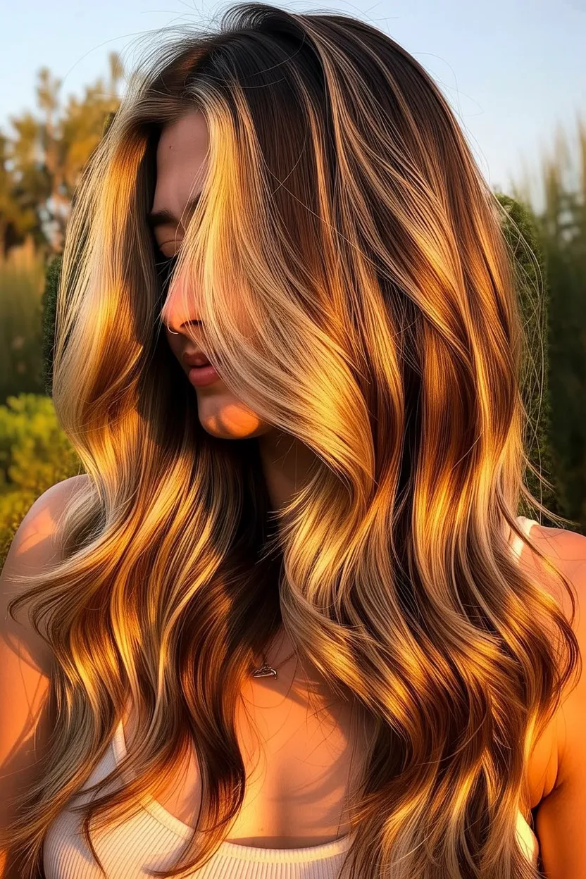 honey milk tea balayage