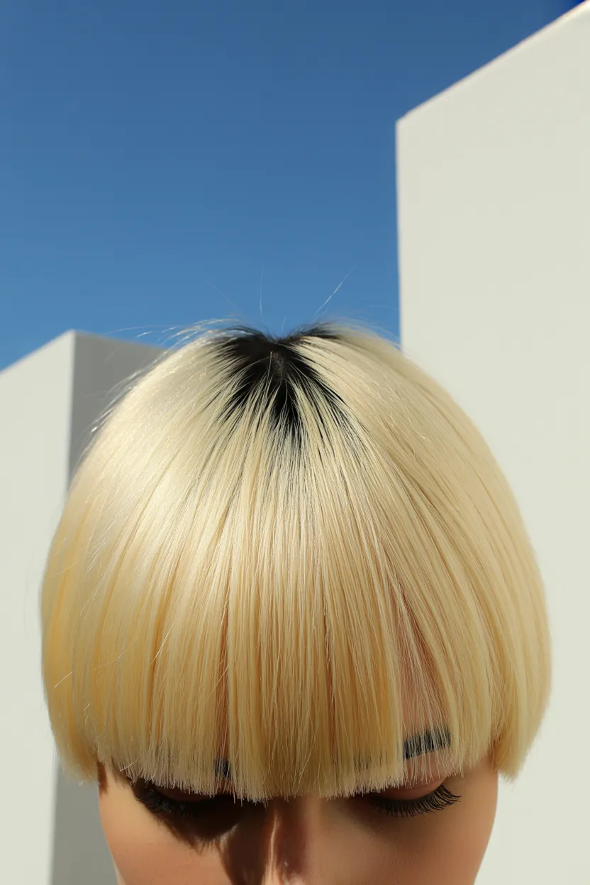 blunt bangs with bob