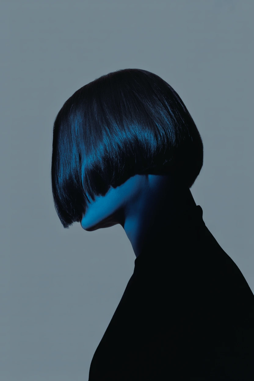 electric blue underlayer cut