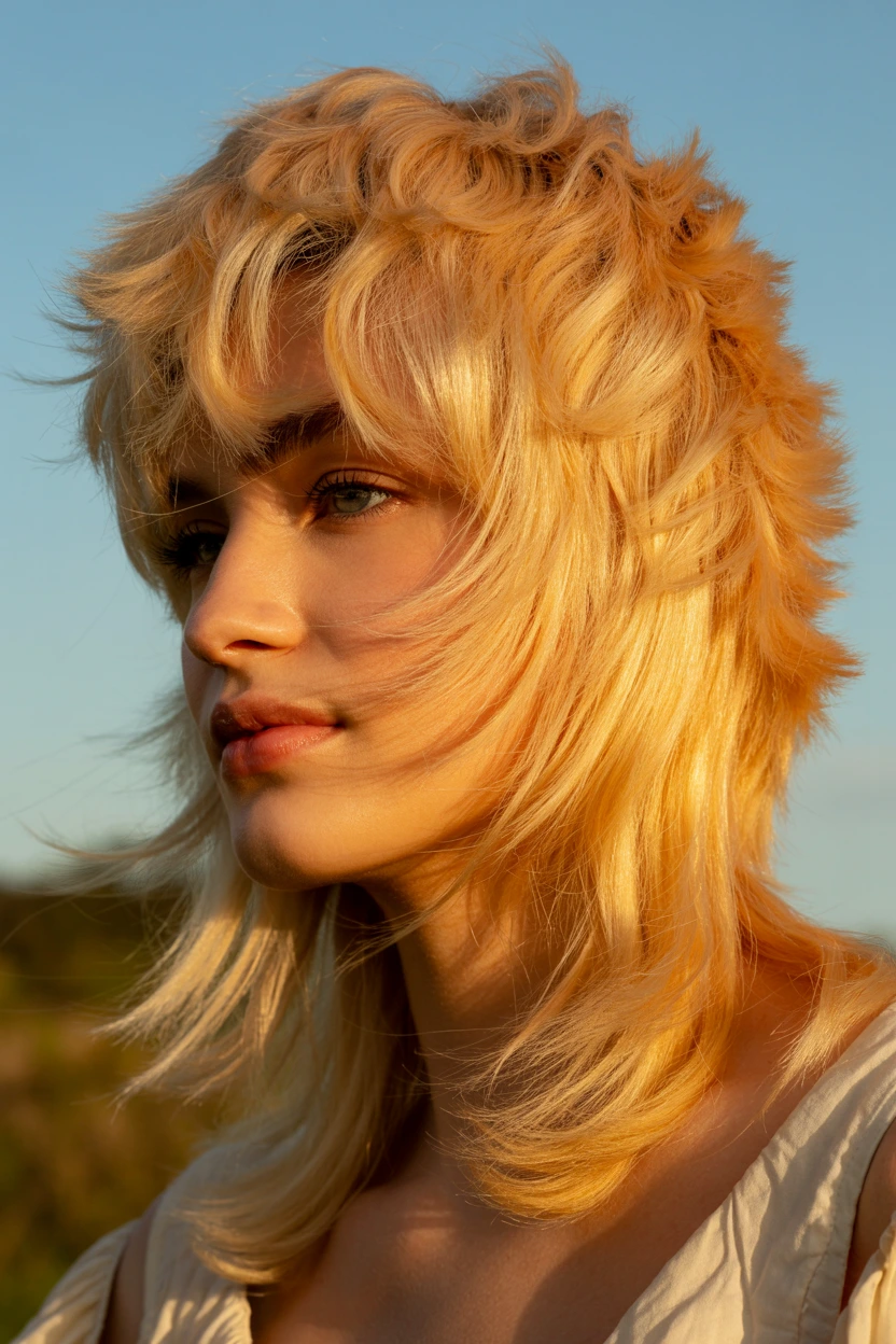 honey blonde vintage shag