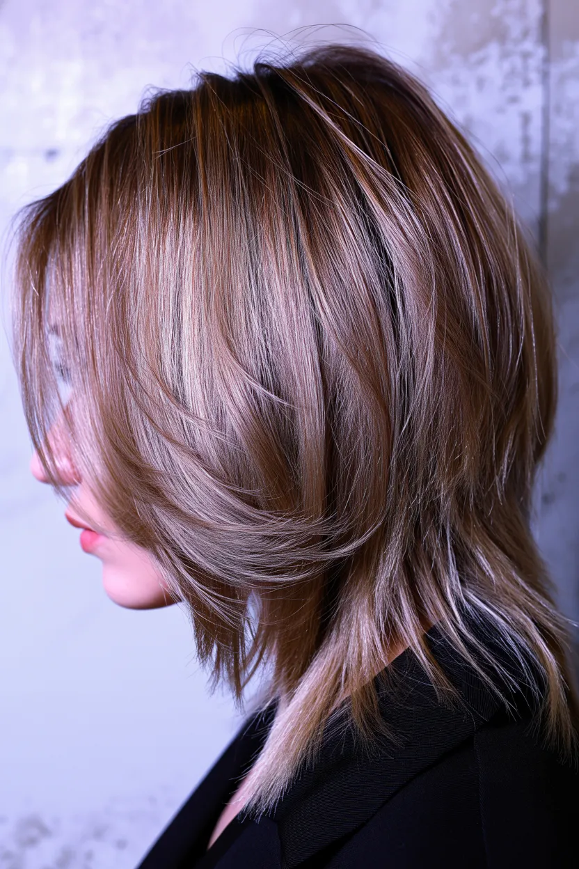 metallic grey pixie