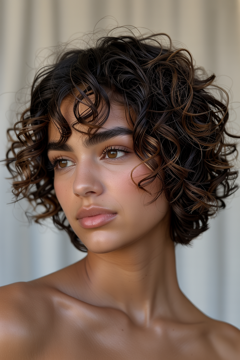 curly cropped bob