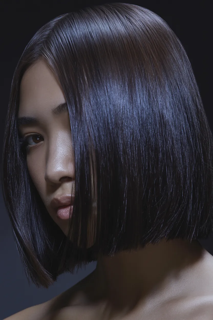 sleek straight glass hair