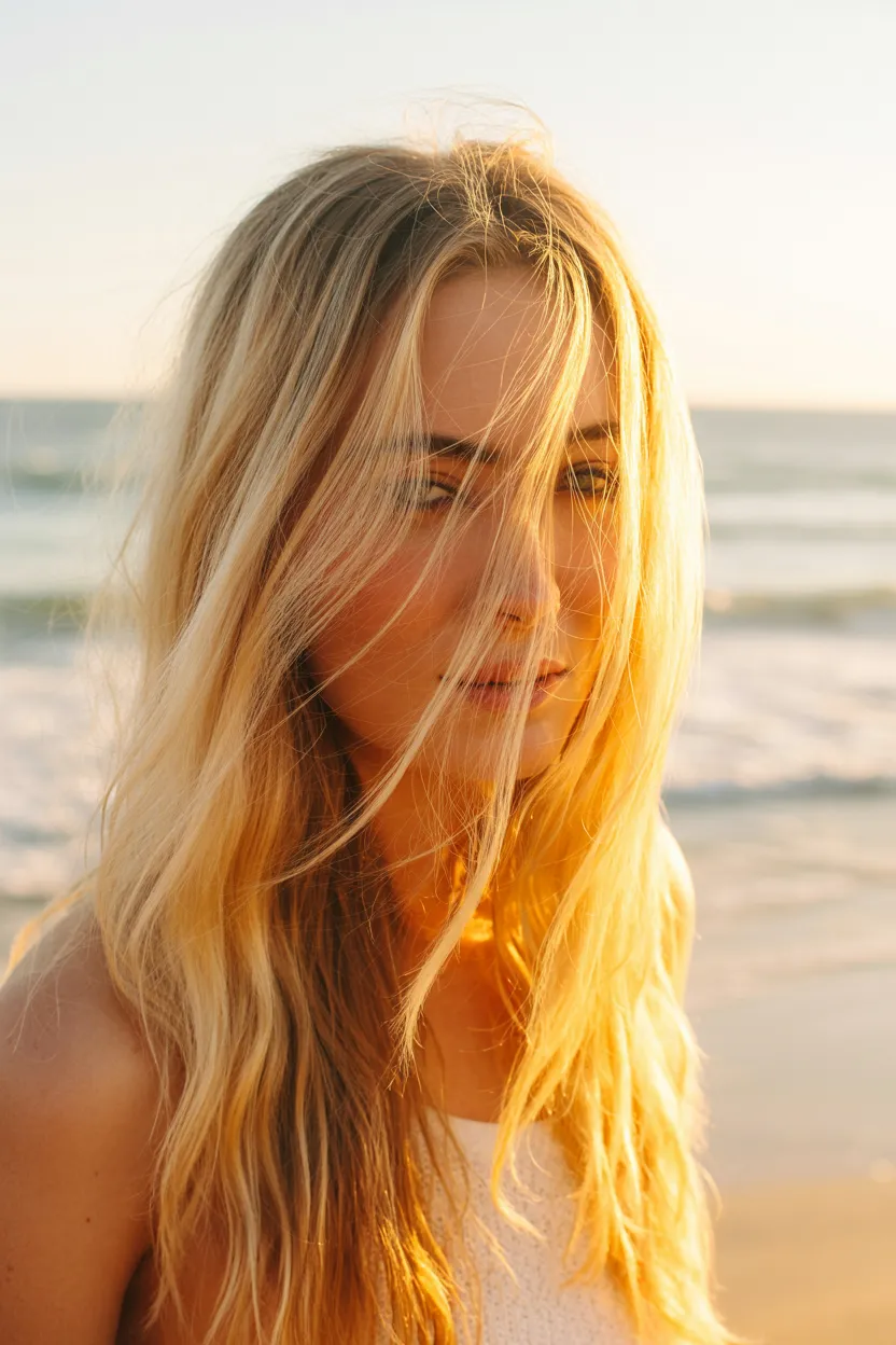 sandy blonde beach waves